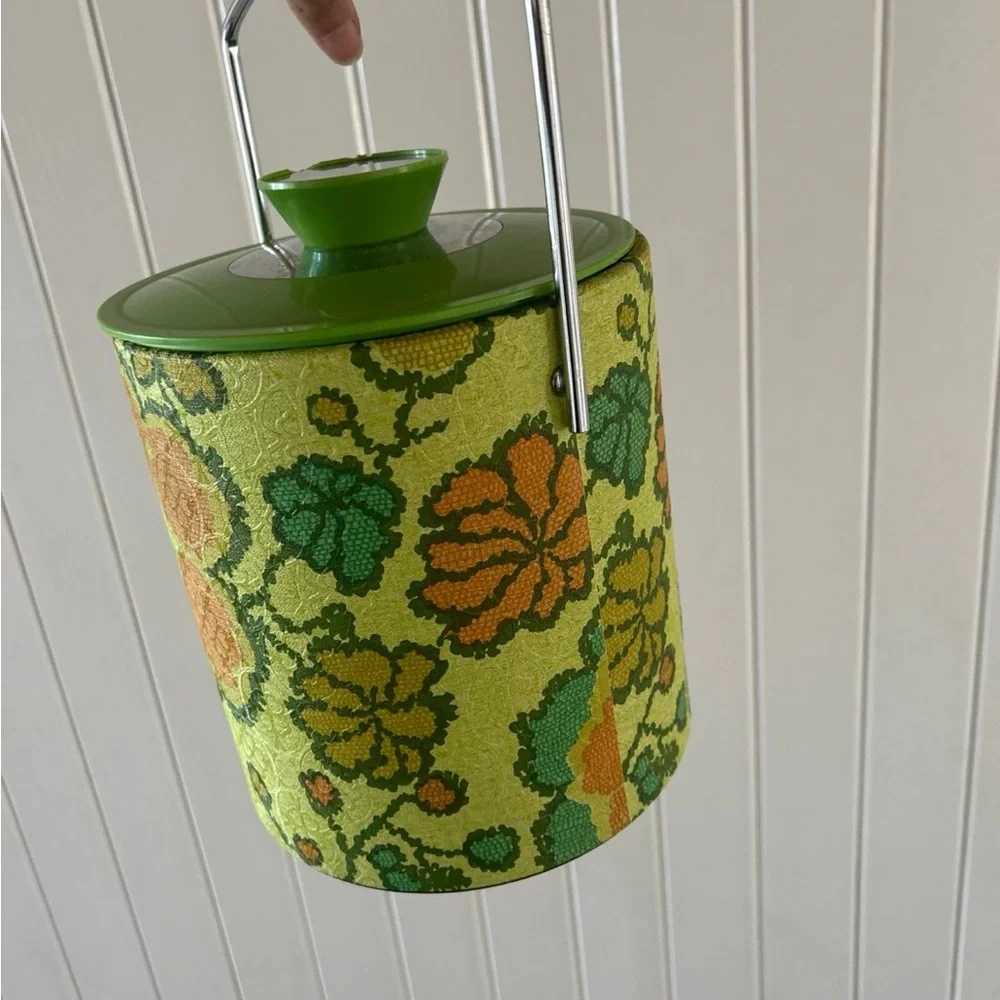 Groovy flower vintage retro container ice bucket - Picture 2 of 6